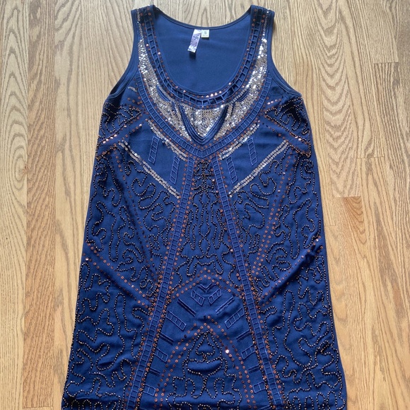 Francesca's Collections Dresses & Skirts - Francesca's Navy Beaded Dress
